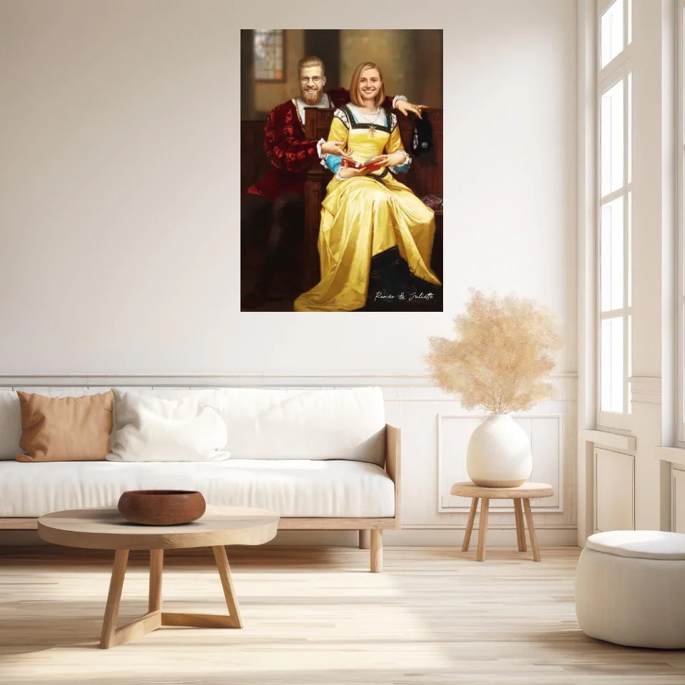 Tableau Personnalisé Portrait Photo Couple Royal Romeo et Juliette par Hugues Merle