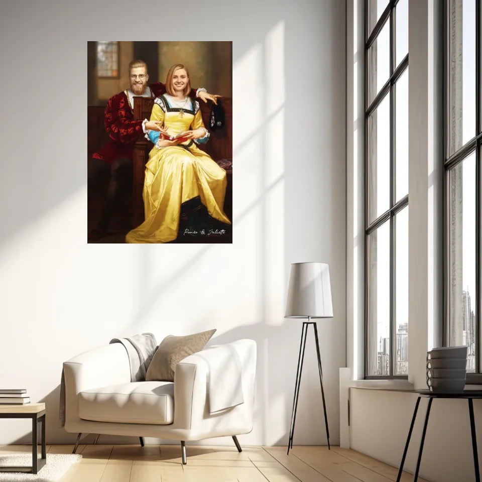 Tableau Personnalisé Portrait Photo Couple Royal Romeo et Juliette par Hugues Merle