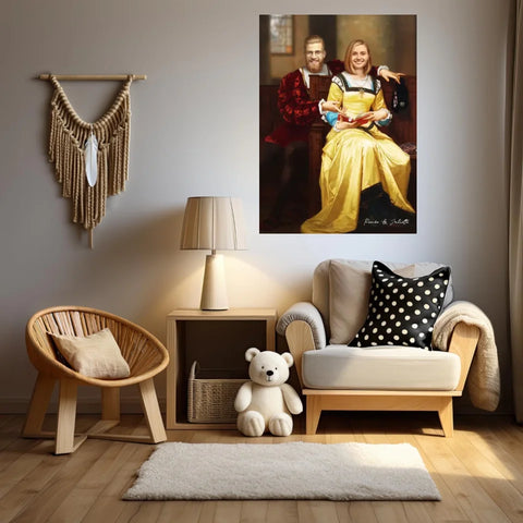 Tableau Personnalisé Portrait Photo Couple Royal Romeo et Juliette par Hugues Merle