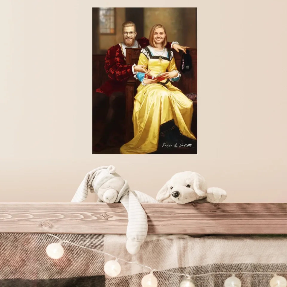 Tableau Personnalisé Portrait Photo Couple Royal Romeo et Juliette par Hugues Merle