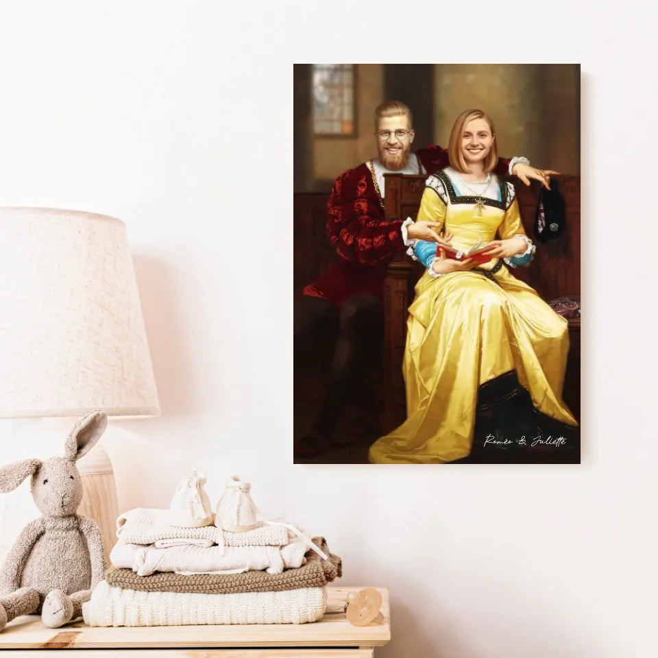 Tableau Personnalisé Portrait Photo Couple Royal Romeo et Juliette par Hugues Merle