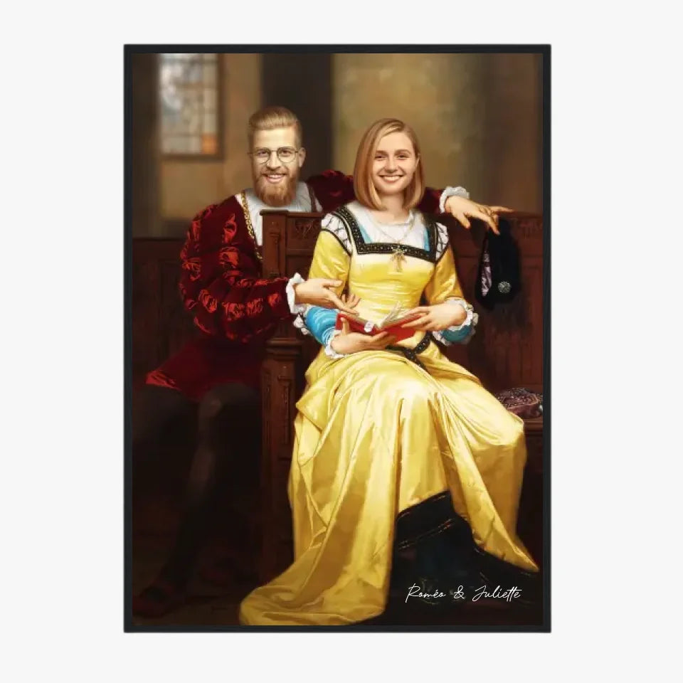 Tableau Personnalisé Portrait Photo Couple Royal Romeo et Juliette par Hugues Merle