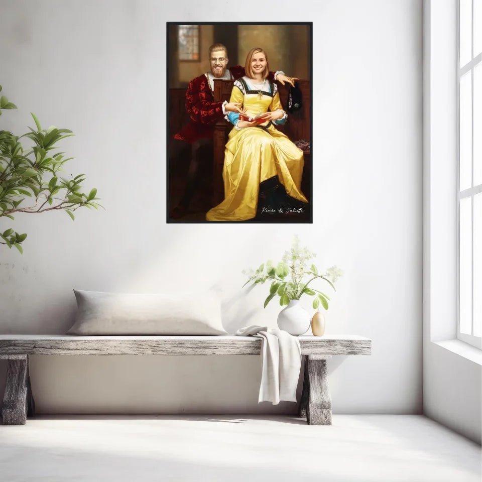 Tableau Personnalisé Portrait Photo Couple Royal Romeo et Juliette par Hugues Merle