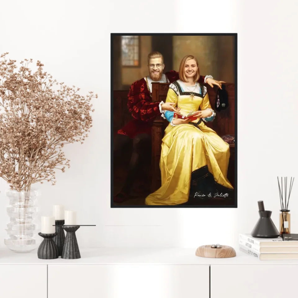 Tableau Personnalisé Portrait Photo Couple Royal Romeo et Juliette par Hugues Merle
