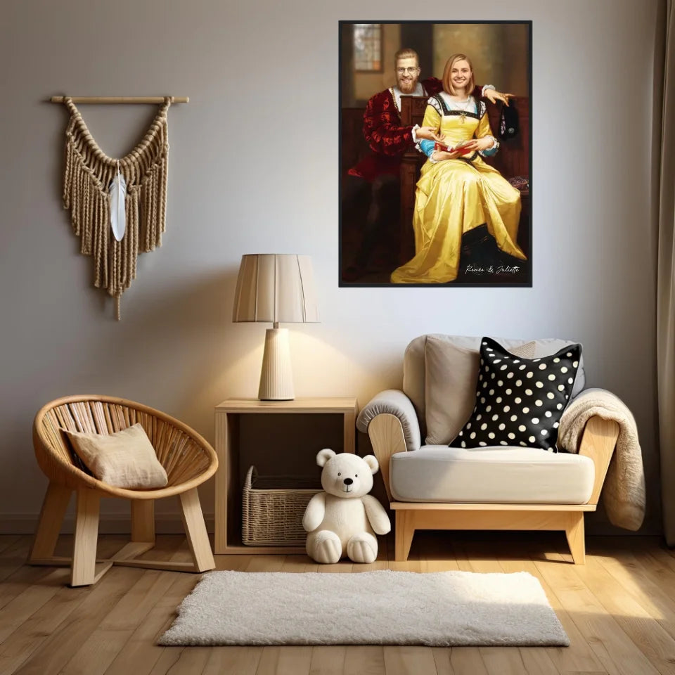 Tableau Personnalisé Portrait Photo Couple Royal Romeo et Juliette par Hugues Merle