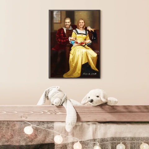 Tableau Personnalisé Portrait Photo Couple Royal Romeo et Juliette par Hugues Merle