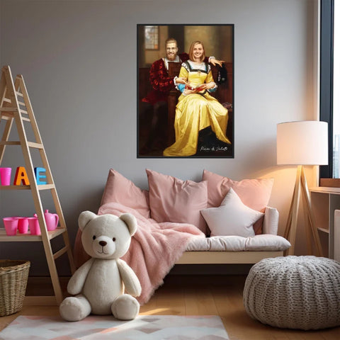 Tableau Personnalisé Portrait Photo Couple Royal Romeo et Juliette par Hugues Merle