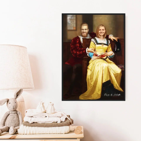 Tableau Personnalisé Portrait Photo Couple Royal Romeo et Juliette par Hugues Merle