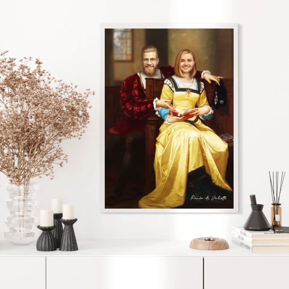 Tableau Personnalisé Portrait Photo Couple Royal Romeo et Juliette par Hugues Merle