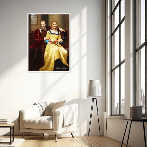 Tableau Personnalisé Portrait Photo Couple Royal Romeo et Juliette par Hugues Merle