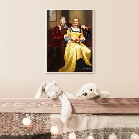 Tableau Personnalisé Portrait Photo Couple Royal Romeo et Juliette par Hugues Merle
