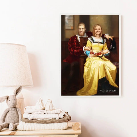 Tableau Personnalisé Portrait Photo Couple Royal Romeo et Juliette par Hugues Merle