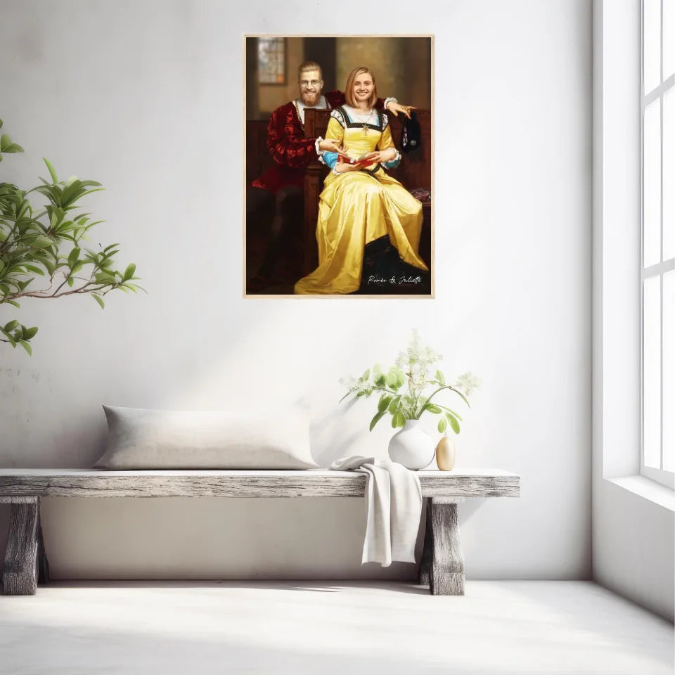 Tableau Personnalisé Portrait Photo Couple Royal Romeo et Juliette par Hugues Merle