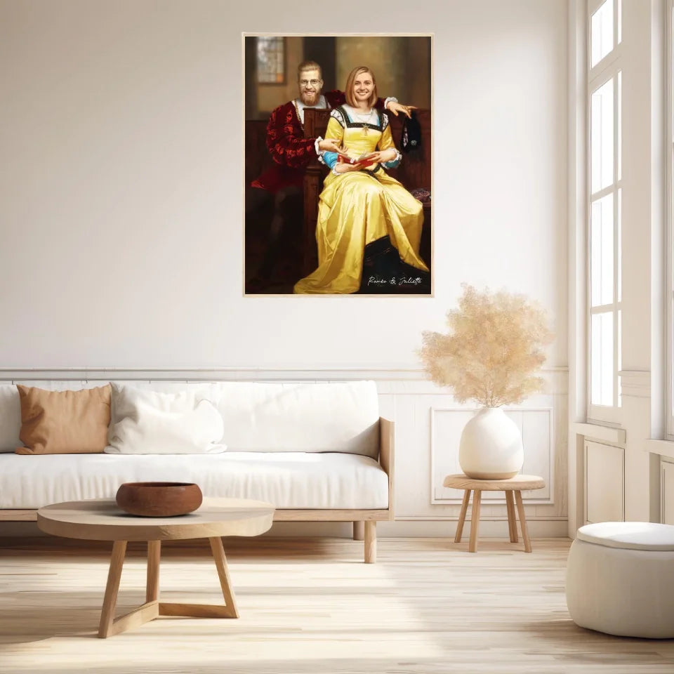 Tableau Personnalisé Portrait Photo Couple Royal Romeo et Juliette par Hugues Merle