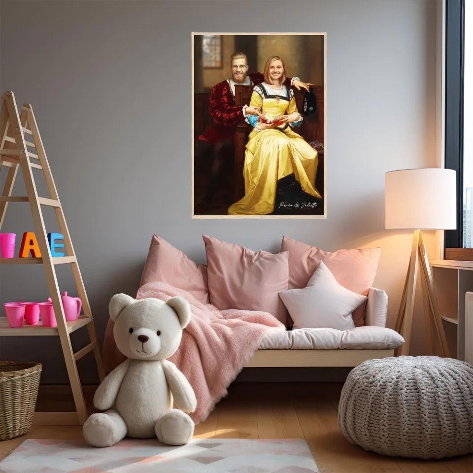Tableau Personnalisé Portrait Photo Couple Royal Romeo et Juliette par Hugues Merle