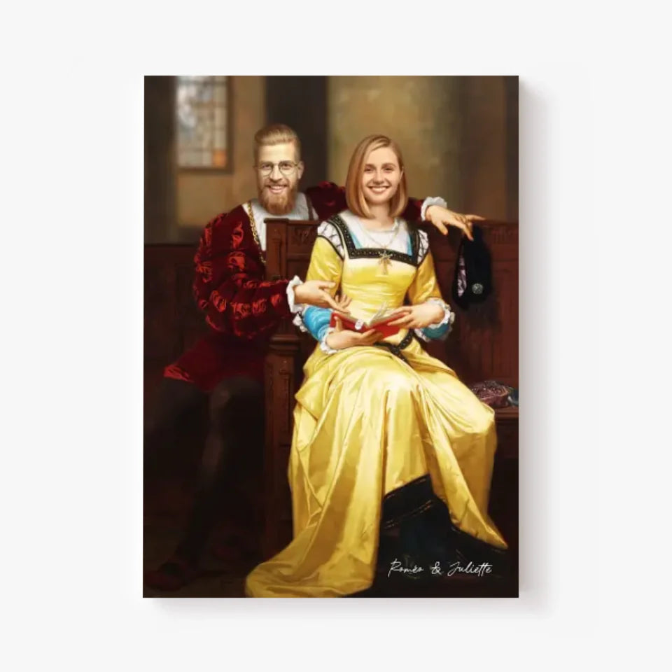 Tableau Personnalisé Portrait Photo Couple Royal Romeo et Juliette par Hugues Merle