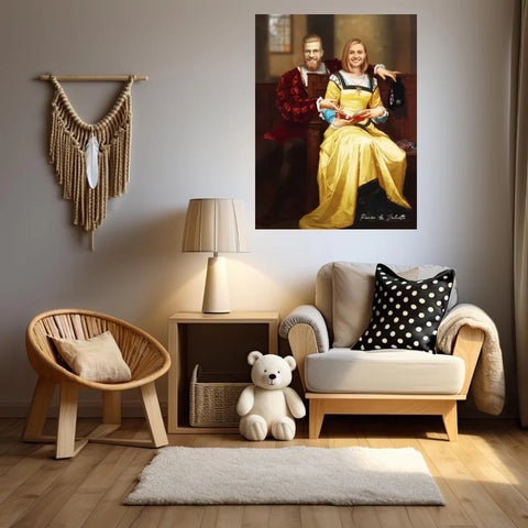 Tableau Personnalisé Portrait Photo Couple Royal Romeo et Juliette par Hugues Merle