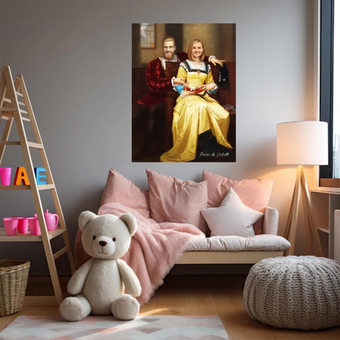 Tableau Personnalisé Portrait Photo Couple Royal Romeo et Juliette par Hugues Merle