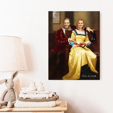 Tableau Personnalisé Portrait Photo Couple Royal Romeo et Juliette par Hugues Merle