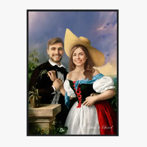 Tableau Personnalisé Portrait Photo Couple Royal Flirtation par Miklos Barabas