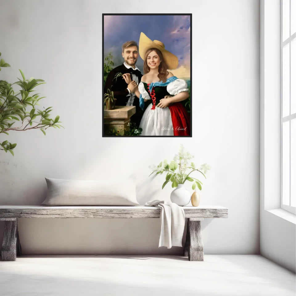 Tableau Personnalisé Portrait Photo Couple Royal Flirtation par Miklos Barabas