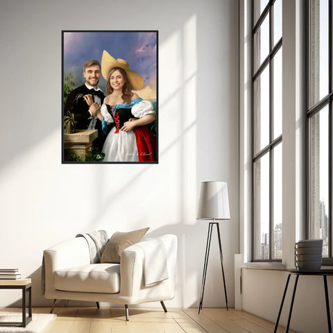 Tableau Personnalisé Portrait Photo Couple Royal Flirtation par Miklos Barabas