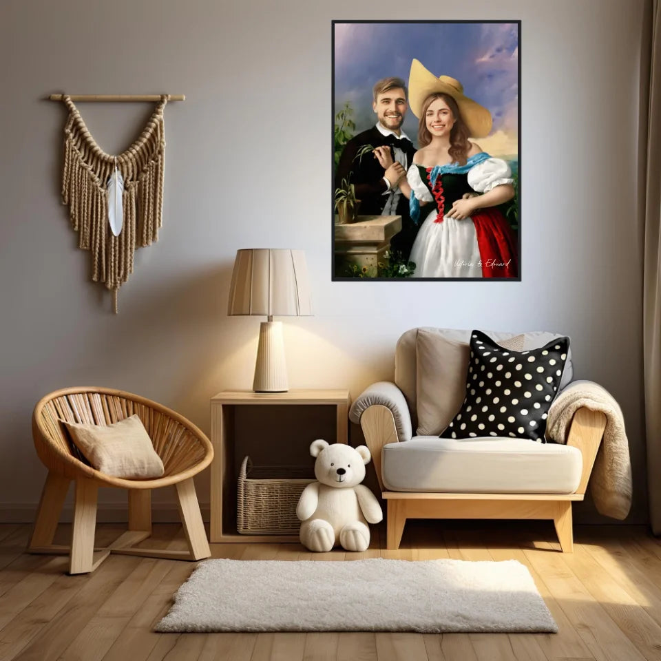 Tableau Personnalisé Portrait Photo Couple Royal Flirtation par Miklos Barabas