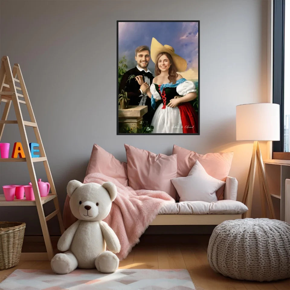 Tableau Personnalisé Portrait Photo Couple Royal Flirtation par Miklos Barabas