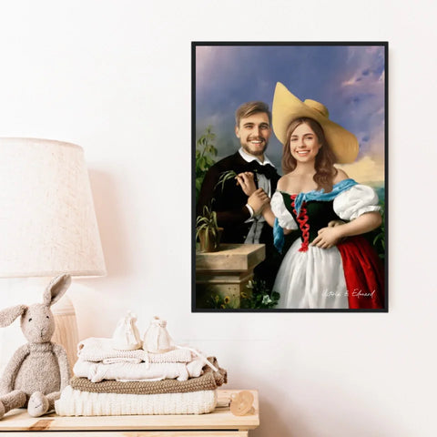 Tableau Personnalisé Portrait Photo Couple Royal Flirtation par Miklos Barabas