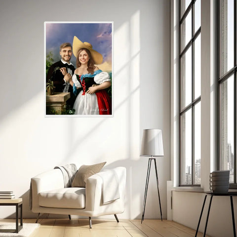 Tableau Personnalisé Portrait Photo Couple Royal Flirtation par Miklos Barabas