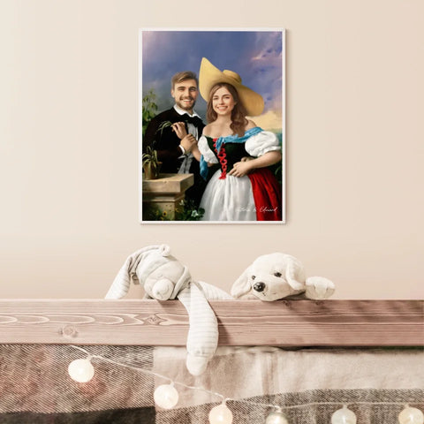 Tableau Personnalisé Portrait Photo Couple Royal Flirtation par Miklos Barabas