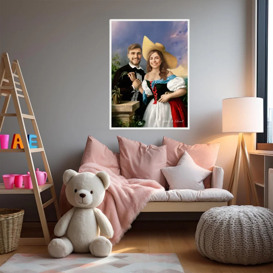 Tableau Personnalisé Portrait Photo Couple Royal Flirtation par Miklos Barabas