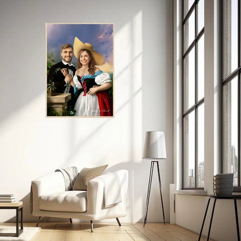 Tableau Personnalisé Portrait Photo Couple Royal Flirtation par Miklos Barabas