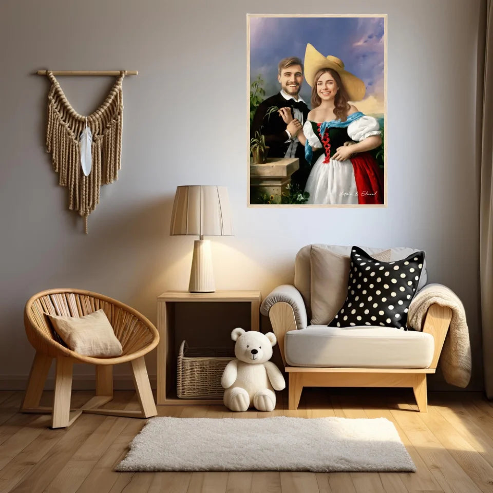 Tableau Personnalisé Portrait Photo Couple Royal Flirtation par Miklos Barabas