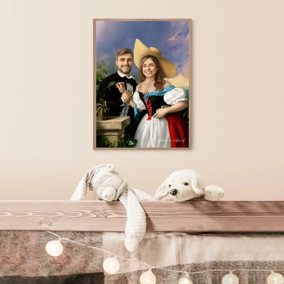 Tableau Personnalisé Portrait Photo Couple Royal Flirtation par Miklos Barabas