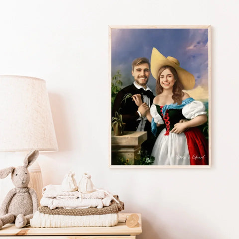 Tableau Personnalisé Portrait Photo Couple Royal Flirtation par Miklos Barabas