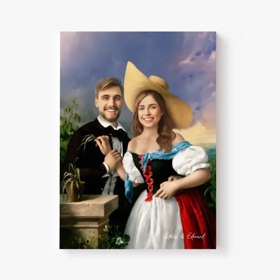 Tableau Personnalisé Portrait Photo Couple Royal Flirtation par Miklos Barabas
