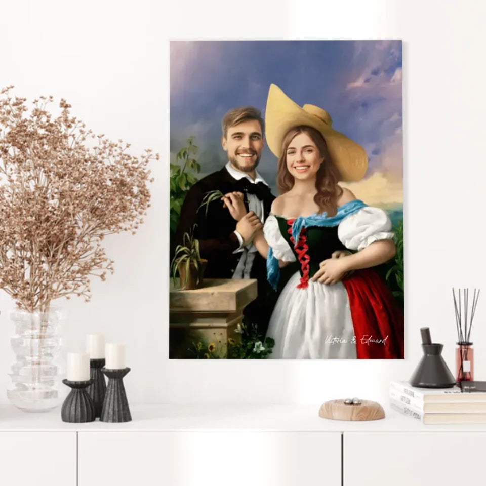 Tableau Personnalisé Portrait Photo Couple Royal Flirtation par Miklos Barabas