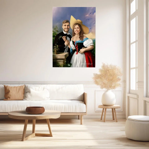 Tableau Personnalisé Portrait Photo Couple Royal Flirtation par Miklos Barabas