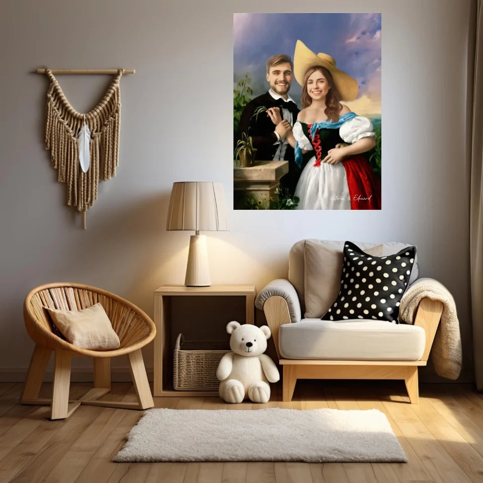 Tableau Personnalisé Portrait Photo Couple Royal Flirtation par Miklos Barabas
