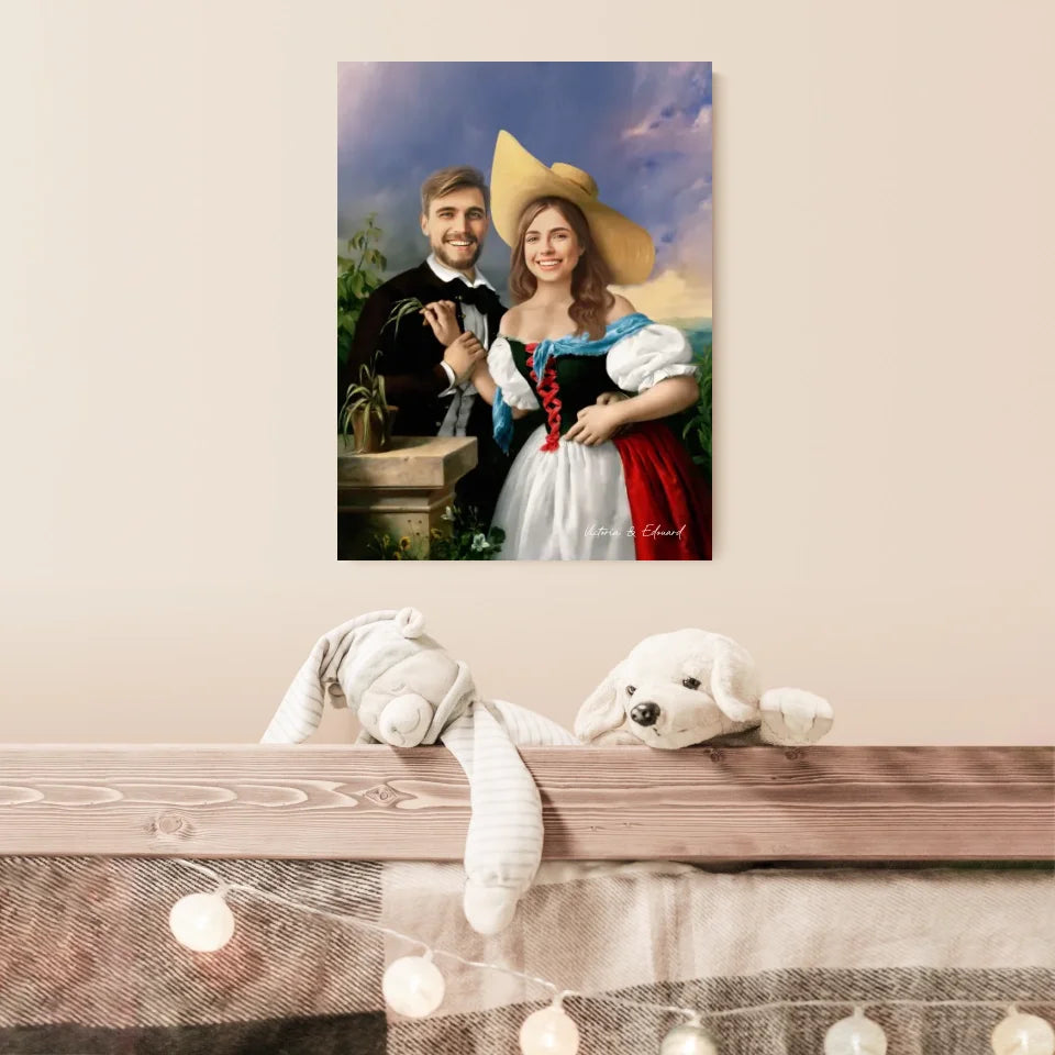 Tableau Personnalisé Portrait Photo Couple Royal Flirtation par Miklos Barabas