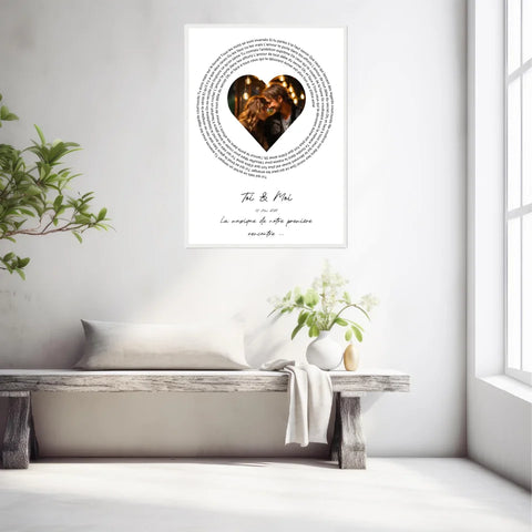 Affiche Personnalisée Poster Paroles de Chansons Toi Et Moi