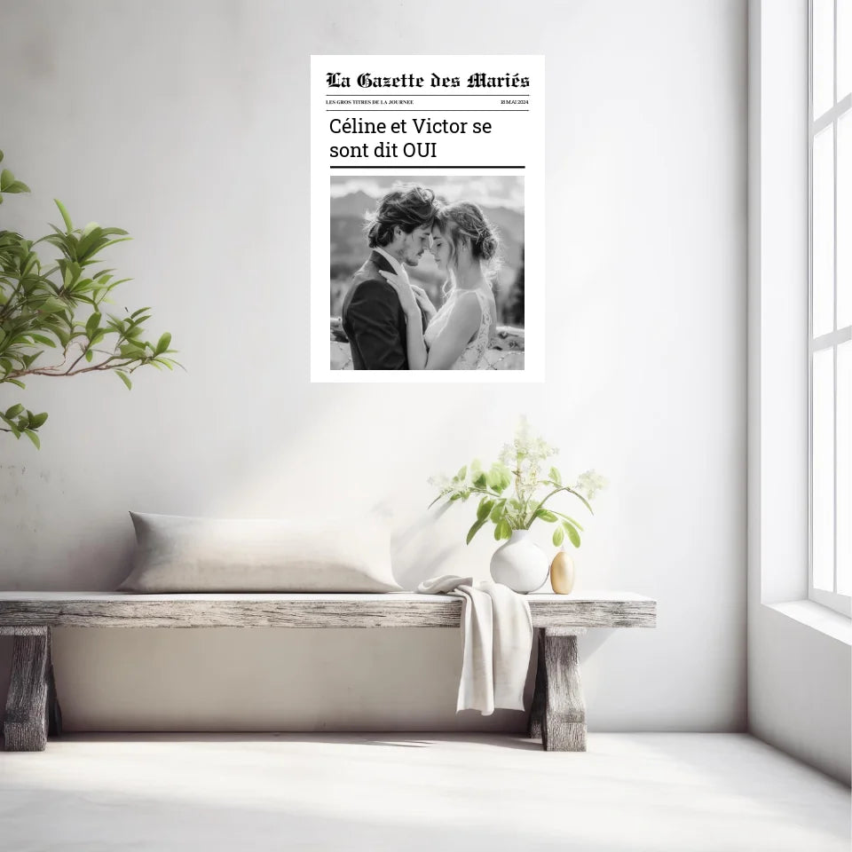 Affiche Personnalisée La Gazette des Mariés