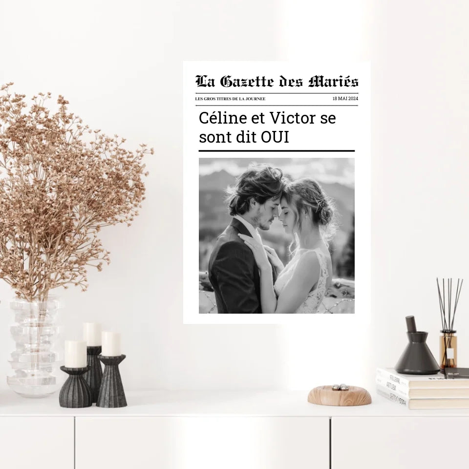 Affiche Personnalisée La Gazette des Mariés