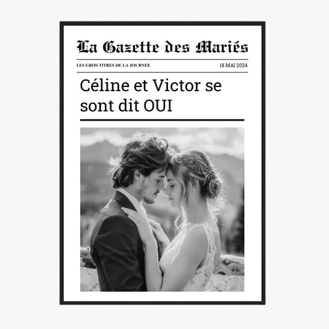 Affiche Personnalisée La Gazette des Mariés