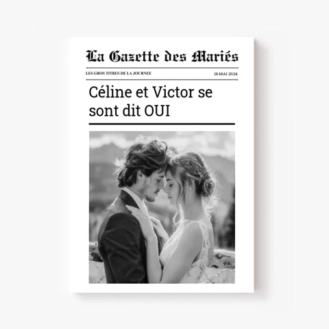Affiche Personnalisée La Gazette des Mariés