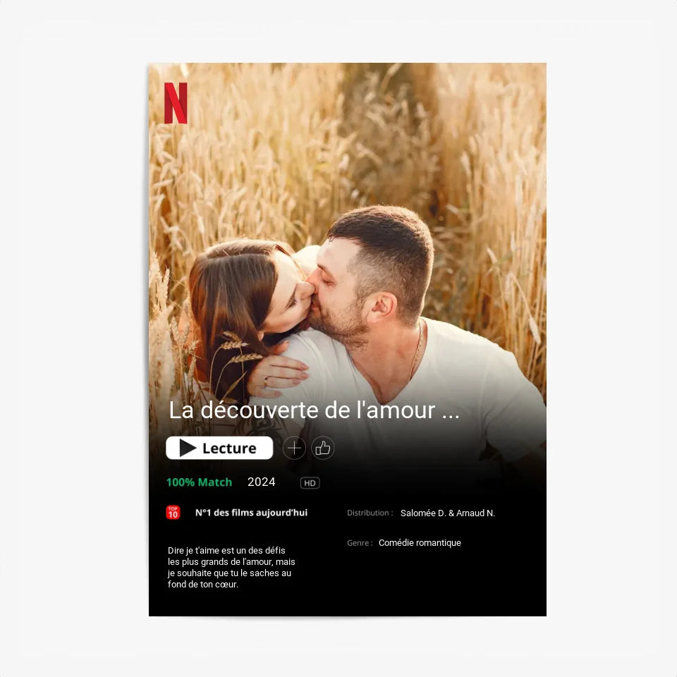 Affiche Personnalisée Poster Netflix Couple