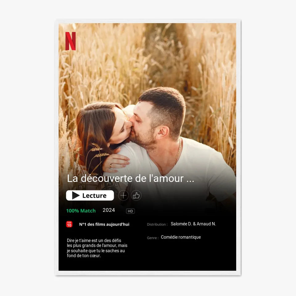Affiche Personnalisée Poster Netflix Couple