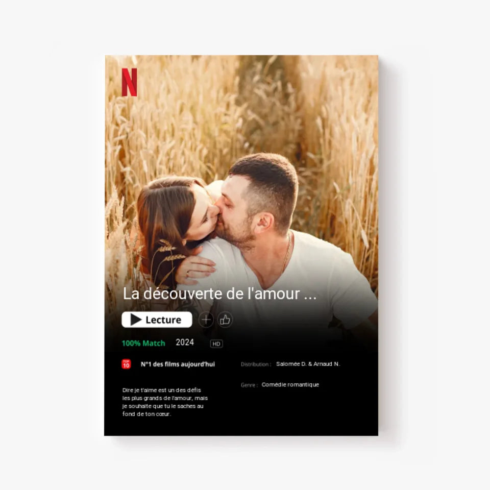 Affiche Personnalisée Poster Netflix Couple
