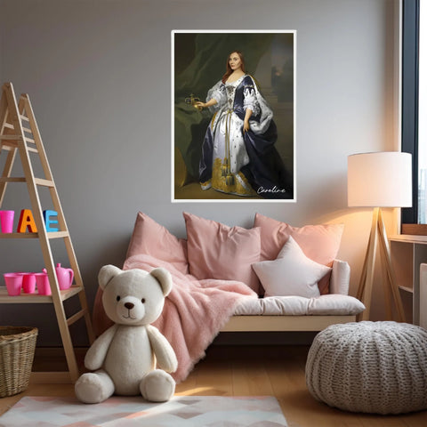 Tableau Personnalisé Portrait de Femme Caroline d'Ansbach Reine de Grande-Bretagne